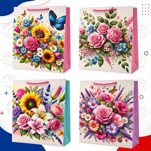 [FD1505S/JJJ260524] BOLSA DE REGALO 3D T.S 23*18*10CM FLORES