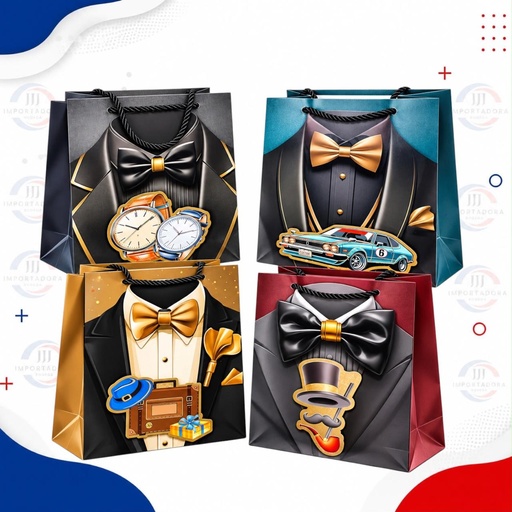 [FD7294L/JJJ260531] BOLSA DE REGALO 3D T.L 40*30*12CM HOMBRE TRAJE