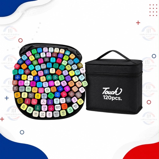 [JJJ260437] MARCADOR DOBLE PUNTA ESTUCHE TELA X120UND