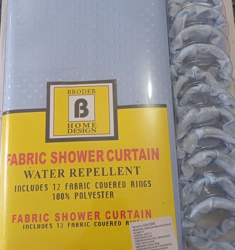 [GOH-25046] CORTINA PARA BAÑO TELA FINA DIAMANTADA BRODER