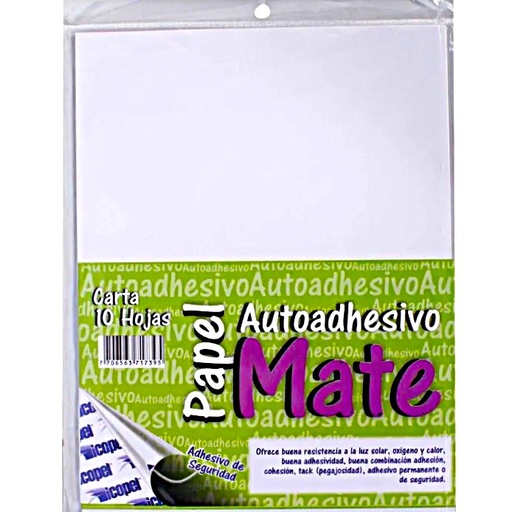 PAPEL ADHESIVO CARTA X10 UND MATE