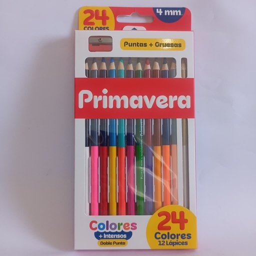 PRIMAVERA COLORES 2P 4mm CAJA BLANCA/ROJA X12/24und 