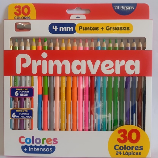 PRIMAVERA COLORES 4mm CAJA BLACA/ROJA X24/30und