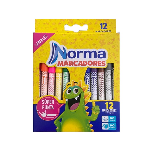[JJJ0680] MARCADOR/PLUMON NORMA LAVABLE X12und (2)
