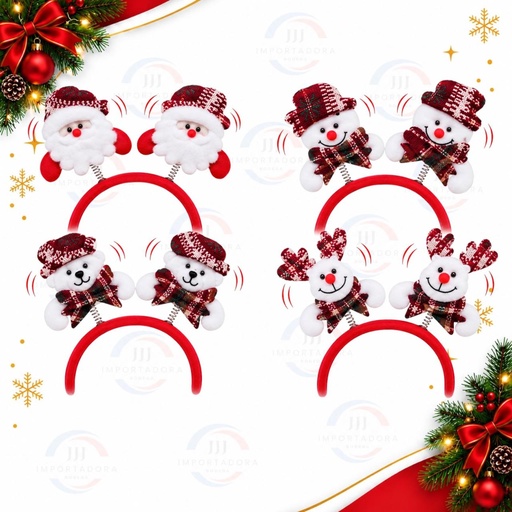 [JJJ260105 / JJJ0749] DIADEMA NAVIDEÑA SALTARINA DETALLE VINOTINTO