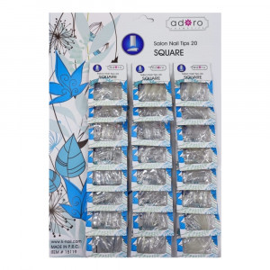 [15119] UÑAS SQUARE TRANSPARENTE MEDIA LUNA LARGA CURVA X24pq