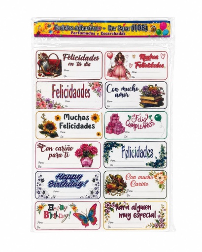 DE PARA FELIZ DIA -FELIZ CUMPLEAÑOS BLANCO ESCARCHADO 