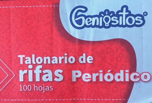 TALONARIO RIFA PERIODICO PEQUEÑO x 100hojas