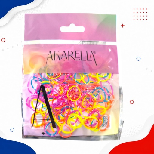 AKARELLA CAUCHO FLUORESCENTE PUNTOS x12und