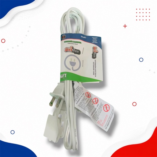 EXTENSION ELECTRICA BLANCA 6ft 