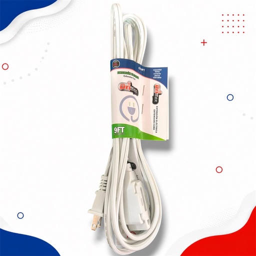 EXTENSION ELECTRICA BLANCA 9ft