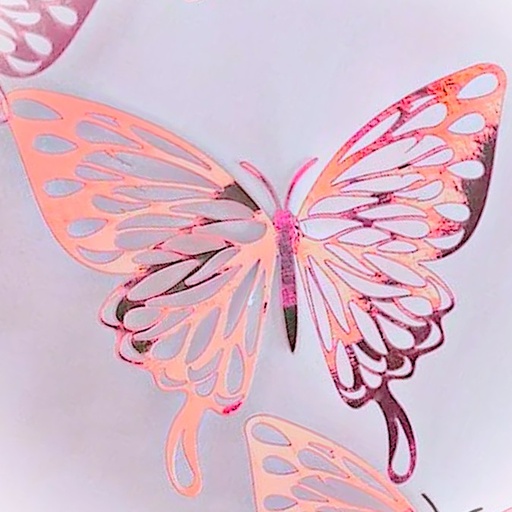 [JJJ251613] SET DE MARIPOSA GRANDE PLATEADA  IRIDESCENTE 3D 
