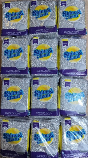 SHINE & CLEAN ESPONJAS X12und (PLATEADO)