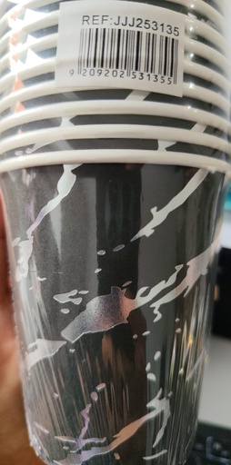 [JJJ253135] VASOS MARMOL PLATEADO CON NEGRO X 10und 
