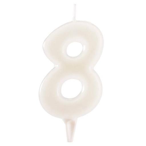 [JJJ253210] VELA NUMERO BLANCO 8