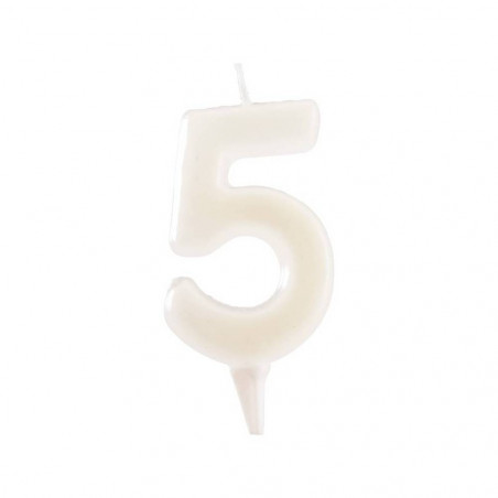 [JJJ253210] VELA NUMERO BLANCO 5