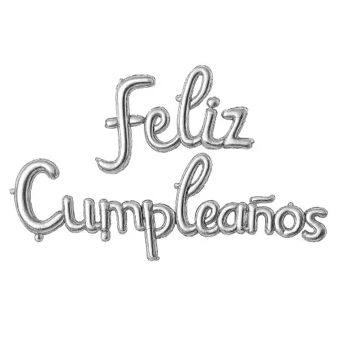[JJJ251537] GLOBO FELIZ CUMPLEAÑOS PLATEADO
