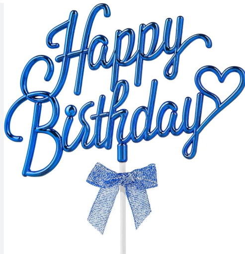 [JJJ253053] TOPPER TORTA PASTEL HAPPY BIRTHDAY AZUL