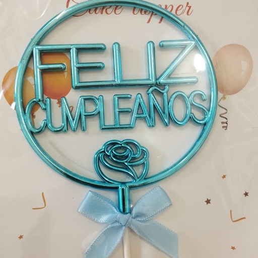 [JJJ253169] DECORACION TOPPER PASTEL CUMPLEAÑOS DORADO