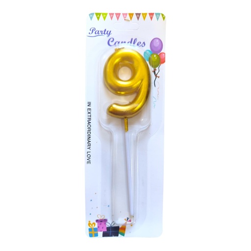 [JJJ0516] VELA NUMERO DORADA #9