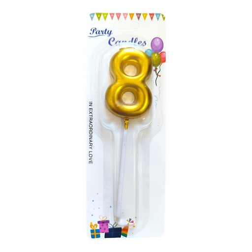 [JJJ0516] VELA NUMERO DORADA #8