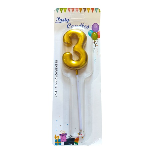 [JJJ0516] VELA NUMERO DORADA #3