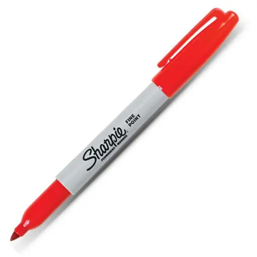 [JJJ0908] SHARPIE PUNTA DELGADA ROJO X12und (2)