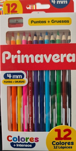PRIMAVERA COLORES 4mm CAJA BLACA/ROJA x12und