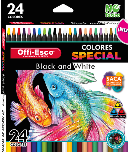 [OE-132] OFFI-ESCO COLOR BLACK AND WHITE 4mm x24und