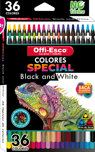 [OE-133] OFFI-ESCO COLOR BLACK AND WHITE 4mm x36und