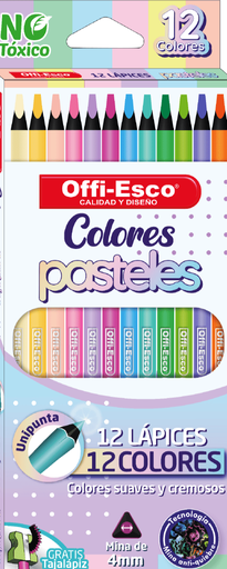 [OE-136] OFFI-ESCO COLOR LARGO PASTEL 4mm X12und 
