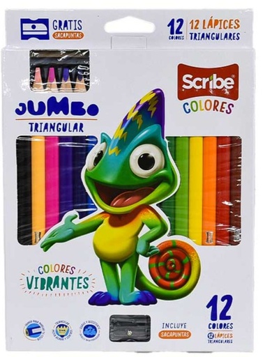 SCRIBE COLORES JUMBO TRIANGULARES X12und