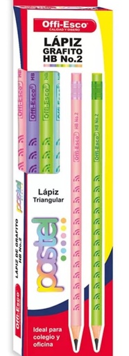 [OE-150P] OFFI-ESCO LAPIZ GRAFITO TRIANGULAR PASTEL x12und 