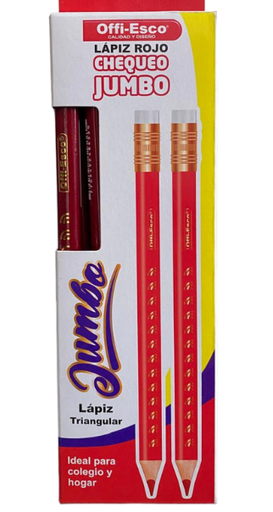 [OE-161] OFFI-ESCO LAPIZ ROJO JUMBO CHEQUEO x12und  