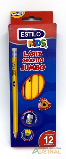 [8901] ESTILO KIDS LAPIZ 2B GRAFITO JUMBO CAJA X12und