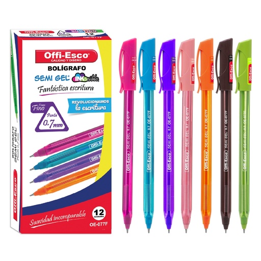 [OE-077F] OFFI-ESCO LAPICERO TAPA 0.7mm CAJAx12 SURTIDO