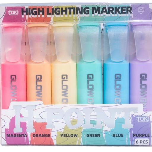 [TK003-6] RESALTADOR GLOW ON H-POINT PASTEL X6und 