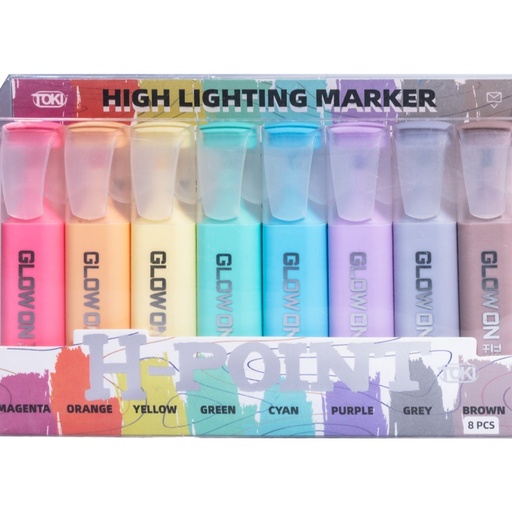 [TK003-8] RESALTADOR GLOW ON H-POINT PASTEL X8und 