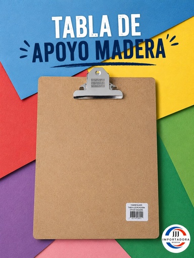[JJJ260512] TABLA APOYO MADERA A4 GANCHO MARIPOSA