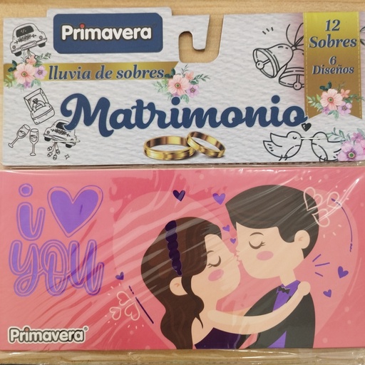 PRIMAVERA LLUVIA DE SOBRES MATRIMONIO X12und