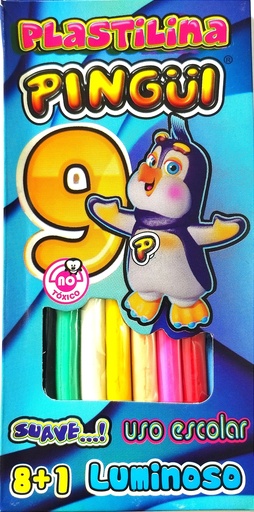 PINGUI PLASTILINA LARGA X9 COLORES 