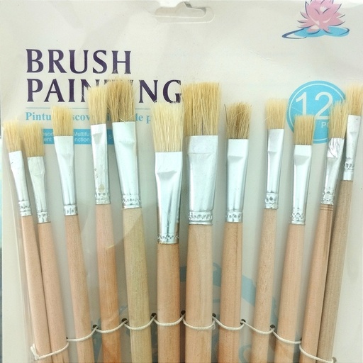 [JJJ0914] SET PINCELES PLANO X12PCS 