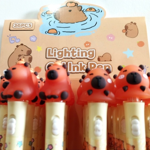 [JJJ1066] LAPICERO CON LUZ CAPIBARA
