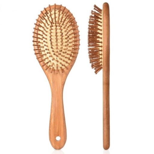[JJJ1025] CEPILLO PARA CABELLO DE BAMBU OVALADO
