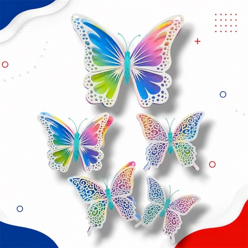 [JJJ253165] MARIPOSA 3D CON IMAN COLORE