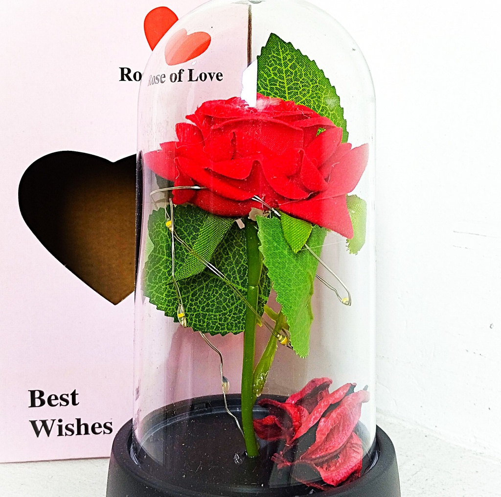 FLOR ROSA ROJA ETERNA 8*15CM 