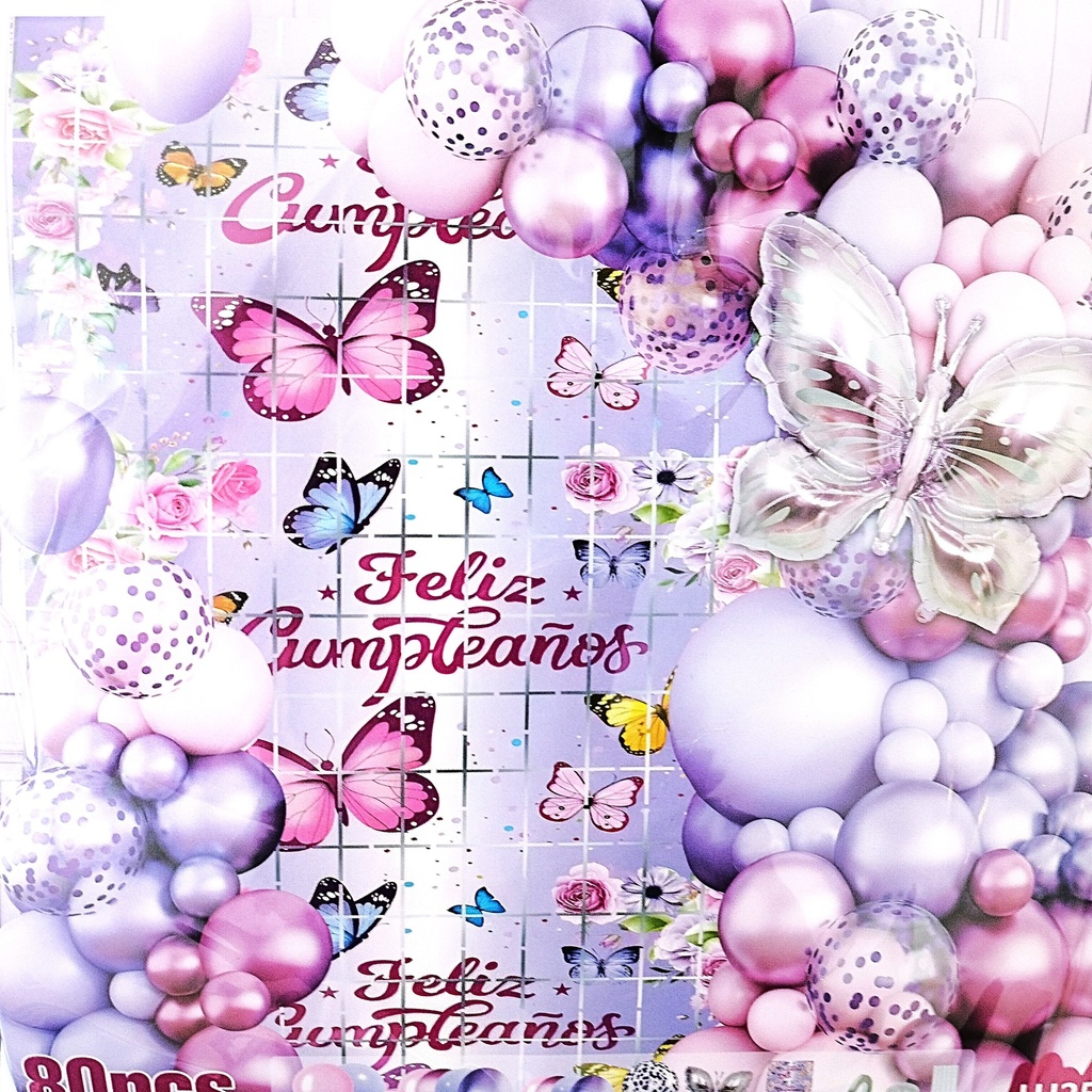BOUQUET DE GLOBOS LILA MARIPOSA