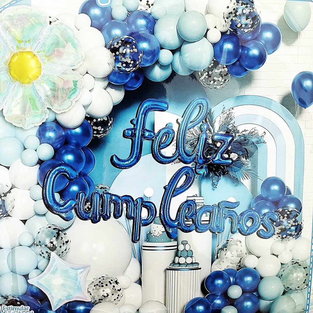 BOUQUET DE GLOBOS AZUL FLOR