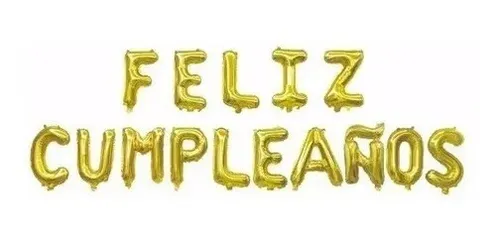 GLOBO FELIZ CUMPLEAÑOS DORADO 