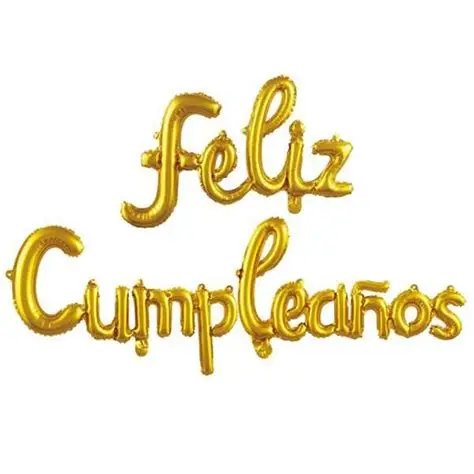 GLOBO FELIZ CUMPLEAÑOS DORADO 